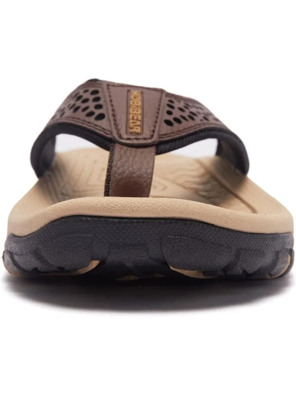 Men's Brown And Beige Sport Flip Flops Comfort Outdoor Casual Thong Sandal Shoes